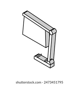Vector isométrico de lámpara de escritorio led ancho. signo de lámpara de escritorio led ancho.