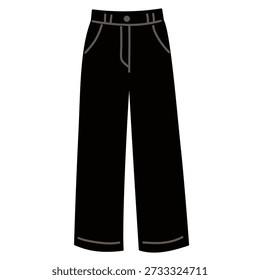 Weite Beinhose im flachen Stil für lässige Damen Modethemen. Geeignet für Outfit-Sets und Lifestyle-Illustrationen.