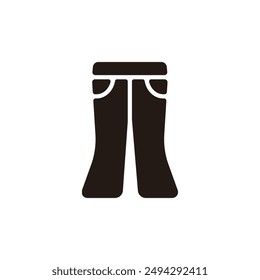 Wide leg pants icon. Flat silhouette version.