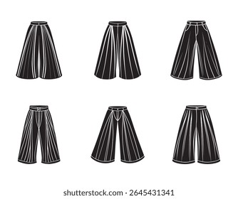 wide leg pants sketch icon silhouette vector illustration