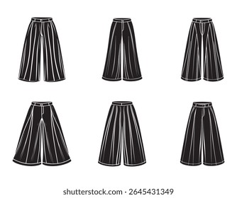 wide leg pants sketch icon silhouette vector illustration