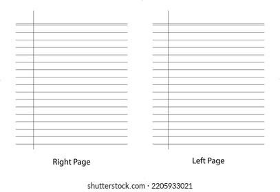 Wide line notebook pages, Paper grid background vector eps10.