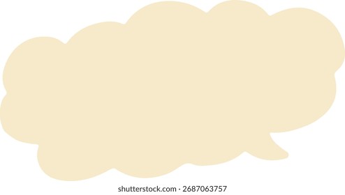Amplia burbuja de voz en forma de nube de bajo perfil, Ilustración vectorial de texto o comentario.