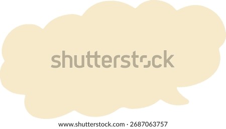 Wide, low profile cloud-shaped speech bubble, vector illustration for text or commentary.