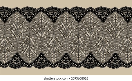 Wide luxury Lace Ribbon Trim With Wheat Pattern.