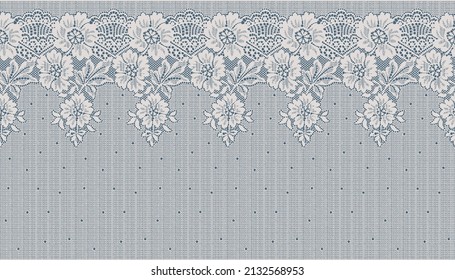 Wide Luxury  Mesh Embroidered  Lace Trim.