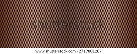 Wide metallic copper or bronze gradient speaker grill metal mesh vector background