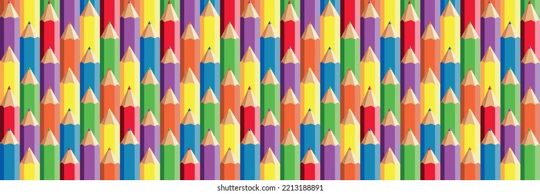 wide multicolored background colored pencils arbitrarily