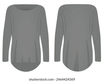 Wide neck t shirt. vector