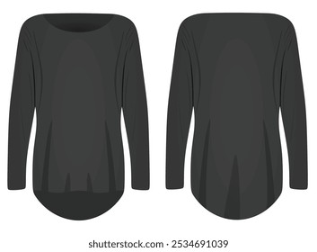 Wide neck t shirt. vector