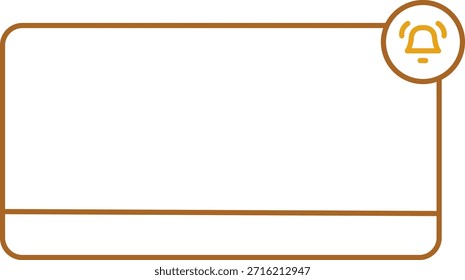Wide notification banner with corner bell icon