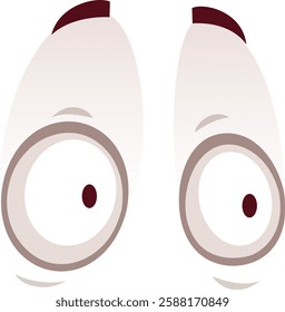 Wide open cartoon eyes expressing shock and surprise create a humorous and whimsical visual, capturing emotions like disbelief and astonishment in a playful manner