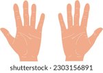 Wide open palms of a person