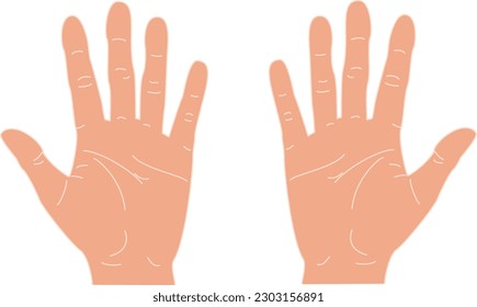 Wide open palms of a person