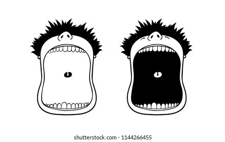 Wide open vector mouth (well layered)