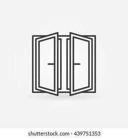 Wide Open Window Icon. Vector Outline Concept Window Symbol Or Logo Element