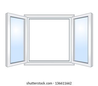 Wide Open Window, Vector Illustration