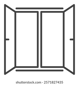 Wide Open Window vector Simple Clear Portal concept outline icon or design element