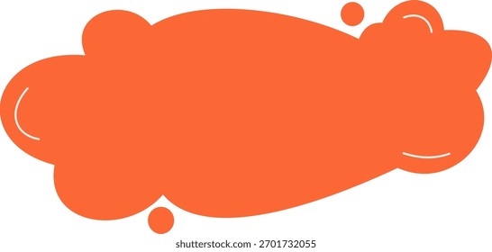 Amplia forma de burbuja de discurso cómico naranja para texto largo, elemento gráfico de Ilustración vectorial.