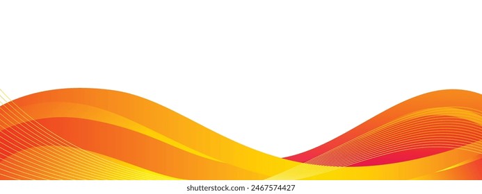 Wide orange gradient wave with white background
