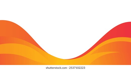 Wide orange gradient wave with white background