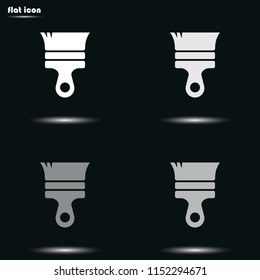 Wide paint brush flat grayscale vector icon.
