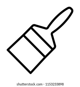 Wide paintbrush or paint brush for art line art vector icon for painting apps and websites