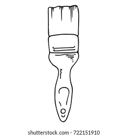 Wide paintbrush. vector illustration.