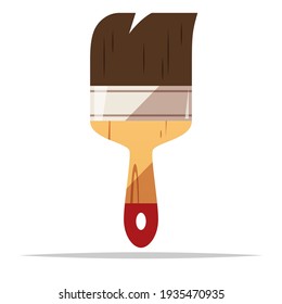 Wide paintbrush vector isolated illustration