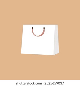 Wide paper hand bag vector illustration. Shopping bag