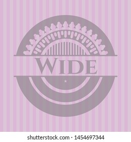 Wide pink emblem. Retro. Vector Illustration. Detailed.