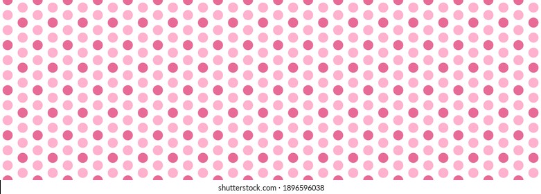 wide pink polka dots seamless vector pattern