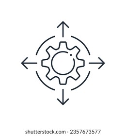 Wide possibilities. Vector linear icon isolated on white background.