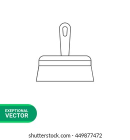 Wide putty knife line icon