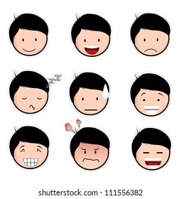 a wide range of expressions cute boys.