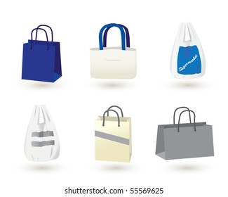 wide range of shopping bags graphics icons