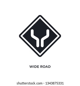 icono aislado en una gran carretera. ilustración de elemento simple de los iconos de concepto de signos de tráfico. diseño de símbolo de símbolo del logotipo editable en carretera ancho sobre fondo blanco. puede ser usado para web y móvil
