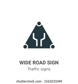 Wide road sign vector icon on white background. Flat vector wide road sign icon symbol sign from modern traffic signs collection for mobile concept and web apps design.