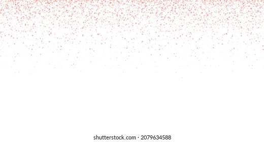 Wide rose glitter holiday confetti on white background. Vector