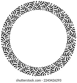 Wide round frame with ethnic pattern. Tribal decorative isolated elements, border, label for text. Vector illustration. 