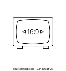 Diseño de iconos de pantalla ancha. aislado de fondo blanco. ilustración vectorial