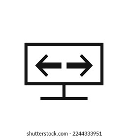 Wide screen line icon isolated on white background. Black flat thin icon on modern outline style. Linear symbol and editable stroke. Simple and pixel perfect stroke vector illustration. 