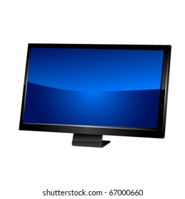 Wide screen modern TV set isolated on white.