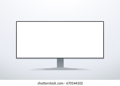 wide screen white color monitor