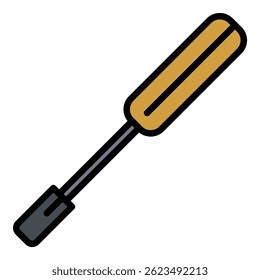 Wide screwdriver icon. Outline wide screwdriver vector icon color flat isolated