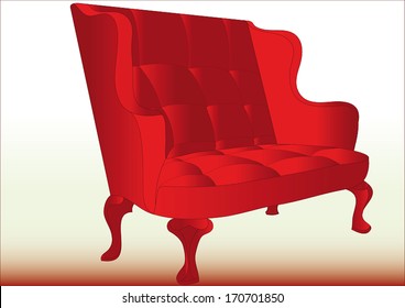 Wide seat for one or two slender man the sturdy, padded dark red cloth has a solid molded feet and is the origin of the first half of the last century