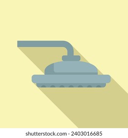 Vector plano de icono de la cabeza de ducha ancha. El pulverizador se mojó. Limpiar objeto de lavado