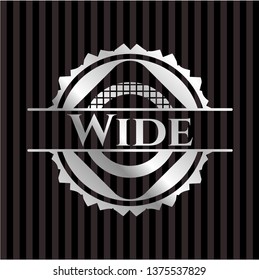 Wide silvery badge