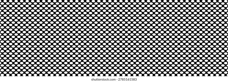 Wide simple black and white grill mesh pattern vector illustration