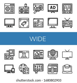 un conjunto de iconos muy simple. Contiene iconos como Sitio Web, Monitor, Web, Tv, Televisión, Televisión, Televisión, en línea, Pantalla, puede ser usado para web, móvil y logotipo